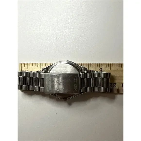 Citizen Quartz Watch WR50 Stainless Steel, White Dial, Engraved “Love Mom & Dad”